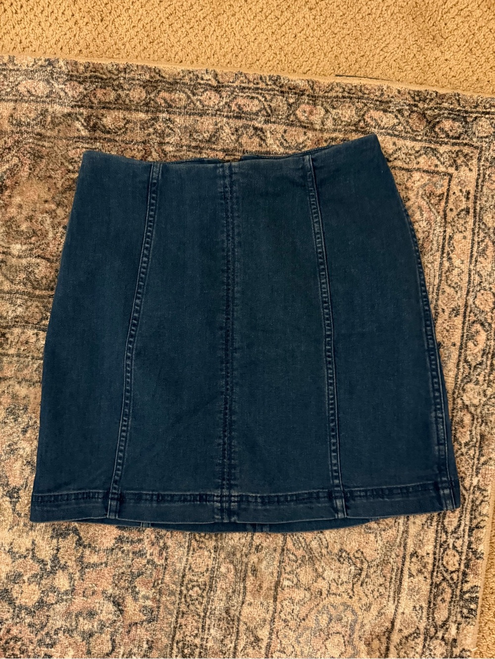 Free People Dark Indigo Denim Mini Skirt